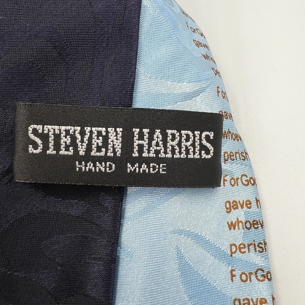 Vintage Steven Harris Hand Made John 3:16 Neck Tie Religious Preacher Pastor - Picture 5 of 6